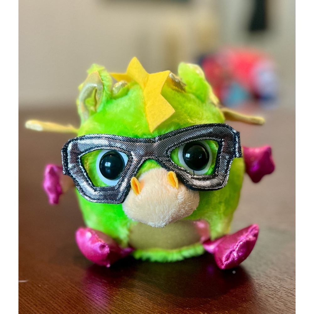 Aurora Gumdrops Ginger Snap Green Dragon Monster Plush Metallic Glasses 5.5"